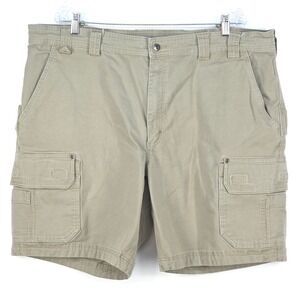 Duluth Trading Flex Fire Hose Cargo Shorts Men 44 42x09 Relaxed Resortwear Khaki